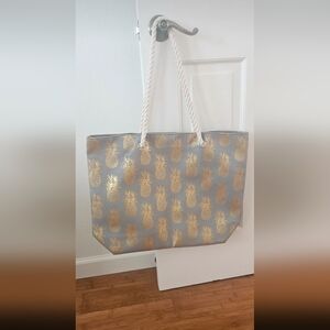 Gold Pineapple Tote Bag
